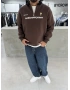 Kahve Golf Oversize Yarım fermuar Sweat