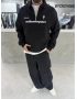 Siyah Golf Oversize Yarım Fermuar Sweat