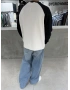 Siyah Gofre Kumaş Oversize Sweat