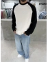 Siyah Gofre Kumaş Oversize Sweat