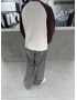 Kahve Gofre Kumaş Oversize Sweat