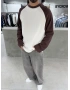 Kahve Gofre Kumaş Oversize Sweat