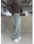 Buz Mavi Life Eskitme Bol Kalıp Baggy Jean
