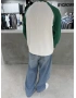 Yeşil Gofre Kumaş Oversize Sweat