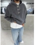 Antrasit Yıkamalı Metal Tokalı Sweatshirt