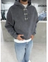 Antrasit Yıkamalı Metal Tokalı Sweatshirt
