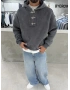 Antrasit Yıkamalı Metal Tokalı Sweatshirt