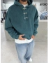 Yeşil Yıkamalı Metal Tokalı Sweatshirt