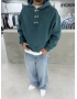 Yeşil Yıkamalı Metal Tokalı Sweatshirt