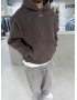 321 Kahve Yıkamalı Oversize Sweatshirt