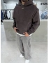 321 Kahve Yıkamalı Oversize Sweatshirt