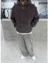321 Kahve Yıkamalı Oversize Sweatshirt