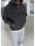 321 Siyah Yıkamalı Oversize Sweatshirt