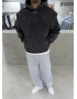 321 Siyah Yıkamalı Oversize Sweatshirt