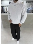 321 Gri Yıkamalı Oversize Sweatshirt
