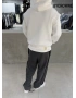 321 Beyaz Yıkamalı Oversize Sweat