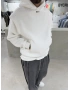 321 Beyaz Yıkamalı Oversize Sweat