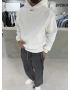 321 Beyaz Yıkamalı Oversize Sweat