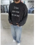 Siyah Yıkamalı Hear Oversize Sweatshirt