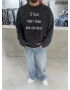 Siyah Yıkamalı Hear Oversize Sweatshirt