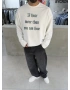 Beyaz Yıkamalı Hear Oversize Sweatshirt
