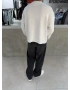 Beyaz Yıkamalı Hear Oversize Sweatshirt