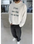 Beyaz Yıkamalı Hear Oversize Sweatshirt