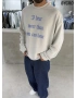 Ice Gri Yıkamalı Hear Oversize Sweatshirt