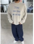 Ice Gri Yıkamalı Hear Oversize Sweatshirt