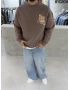 Kahve Oriental Bisiklet Yaka Sweat