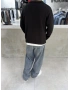 Siyah Polo Yaka Triko Sweat