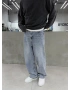 Açık Mavi Ankle Loose Baggy Jean