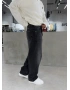 Siyah Yıkamalı Ankle Loose Baggy Jean