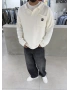 Beyaz Polo Yaka Triko Sweat
