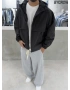 Siyah Premium Oversize Yağmurluk Mont