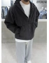 Siyah Premium Oversize Yağmurluk Mont