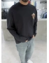 Siyah Teddy Oversize Uzun Kol Sweat