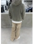 Yeşil Premium Yıkamalı Boxy Sweatshirt