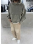 Yeşil Premium Yıkamalı Boxy Sweatshirt
