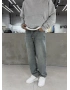 Eskitme Mavi Straight Baggy Jean