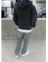Antrasit Premium Yıkamalı Boxy Sweatshirt