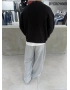 Siyah Bear Bisiklet Yaka Oversize Sweat
