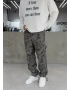 Gri Kamuflaj Paça Detay Baggy Jean