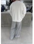 Beyaz Bear Bisiklet Yaka Oversize Sweat