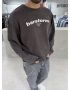 Kahve Barstorm Kesik Yaka Oversize Sweat