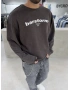 Kahve Barstorm Kesik Yaka Oversize Sweat