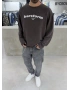 Kahve Barstorm Kesik Yaka Oversize Sweat