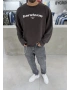 Kahve Barstorm Kesik Yaka Oversize Sweat
