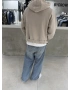 Krem Premium Kemer Detay Sweatshirt