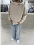 Krem Premium Kemer Detay Sweatshirt